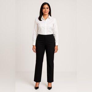 Chico’s Women’s 2 Secret Stretch Black Straight-Leg Pants – Classic Fit